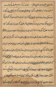 Page from Tales of a Parrot Tuti-nama: text page, c. 1560 by Unbekannt