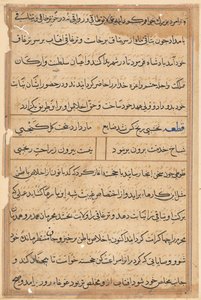 Page from Tales of a Parrot Tuti-nama: Text Page by Unbekannt