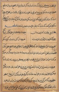 Page from Tales of a Parrot Tuti-nama: text page, c. 1560 by Unbekannt