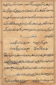 Page from Tales of a Parrot Tuti-nama: Text Page, c. 1560 by Unbekannt