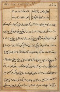 Page from Tales of a Parrot Tuti-nama: text page by Unbekannt