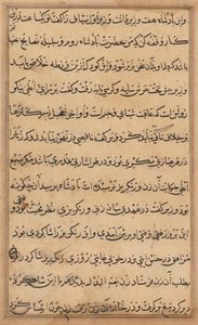 Page from Tales of a Parrot Tuti-nama: text page, c. 1560 by Unbekannt