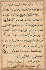 Page from Tales of a Parrot Tuti-nama: Text Page by Unbekannt