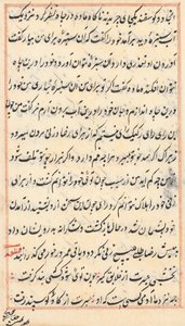 Page from Tales of a Parrot Tuti-nama: Text Page by Unbekannt