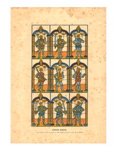 Painted Window. Two Saxon Earls of Mercia, and Seven Norman Earls of Chester, c1845 by Unbekannt