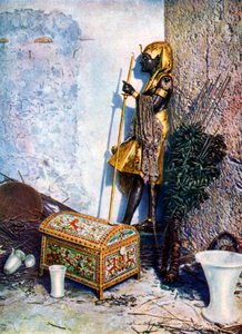 Painted clothes chest, which lies at the foot of Tutankhamen