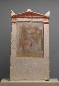 Painted Limestone Funerary Stele with a Woman in Childbirth by Unbekannt