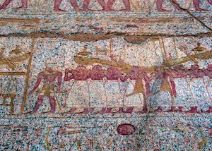 Relief showing a Ra sun boat carried in a procession, Ancient Egyptian by Unbekannt