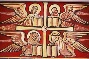 Painting in Lome Cathedral: Evangelists, Lome, Togo by Unbekannt