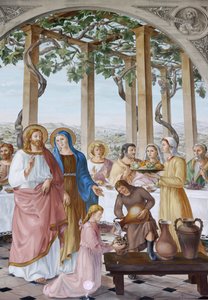 Painting in the Visitation Church: The Wedding at Cana, Ein Kerem, Israel