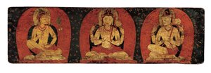 Pair of Manuscript Covers with Three Deities and Three Hierarchs