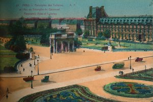 Panoramic view of the Tuileries and the Arc de Triomphe du Carrousel, Paris
