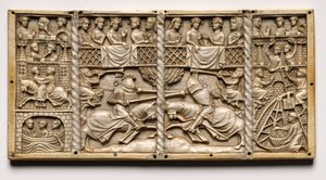 Panel from a Casket with Scenes from Courtly Romances, c. 1330-1350 or Later