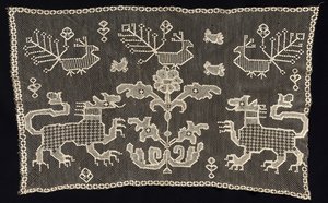 Panel with Panthers, Birds, and Floral Motifs by Unbekannt