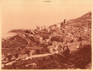 Panorama and View of La Turbie, Monaco, 1930