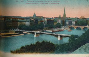 Panorama of the River Seine with the Eiffel Tower in the distance, Paris, c1920