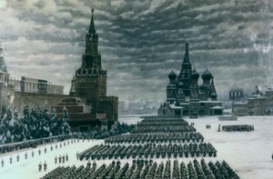 Parade in Red Square, December 1947, Moscow, Russia by Unbekannt