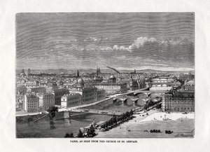 Paris, as seen from the church of St Gervais, France