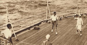 Partners - A game of deck tennis in the Renown, 1927, 1937 by Unbekannt