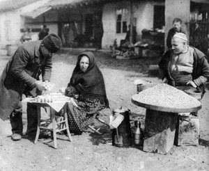 Peanut and scent pedlars, Sofia, Bulgaria, c1923