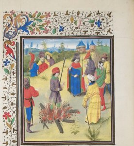 Peter Bartholomew Undergoing the Ordeal by Fire. Miniature from the Historia by William of Tyre by Unbekannt