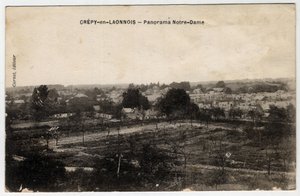 Picardy, Aisne, Crepy in Laonnois: panorama of Notre-Dame - Postcard late 19th-beginning 20th century by Unbekannt
