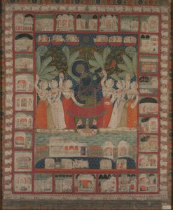 Pichvai Wall Hanging with the Worship of Shri Nathaji, 1825-1850 by Unbekannt