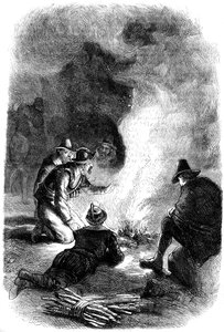 Pilgrim Fathers around a Watch-Fire