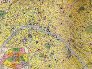 Plan of Paris - Central District of the City of Light
