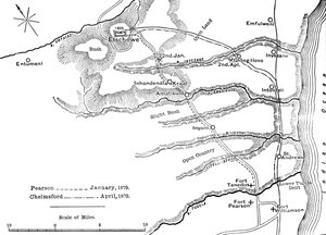 Plan of the Marches of Pearson Jan., 1879 and of Chelmsford April, 1879 to Etschowe, c1880 by Unbekannt