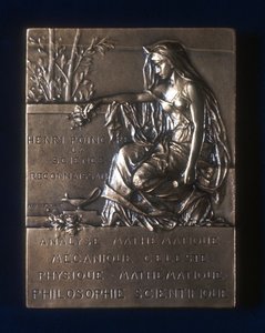 Plaquette commemorating the death of Henri Poincare, French mathematician by Unbekannt