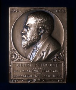 Plaquette commemorating the death of Henri Poincare, French mathematician