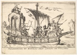 Plate 10: Agamemnon and Menelaus Seated in a Boat Accompanied by Other Figures