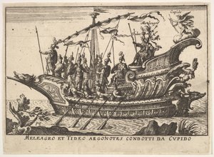 Argonauts Meleager and Tydeus led by Cupid