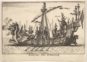 Plate 1: Ship of Hercules with Dragon-Headed Prow and Hercules on Pl..., 1664 by Unbekannt