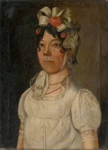 Portrait of a Young Woman in a White Dress