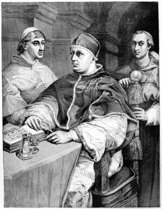 Pope Leo X, Giulio de Medici the Future Pope Clement VII and Cardinal de Rossi by Unbekannt