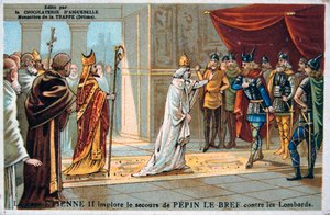 Pope Stephen II Pleads for the Safety of Pepin the Short from the Lombards