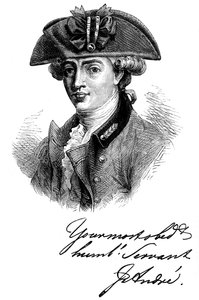 Portrait and autograph of Major John Andre, British soldier and spy by Unbekannt