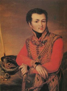 Portrait of Artemy Lazarev, Staff ride master of the Life-Guards Hussar Regiment, 1820s
