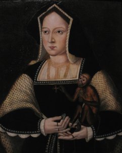 Portrait of Catherine of Aragon, with Her Pet Monkey (Copy After Lucas Horenbout)