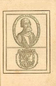 Portrait of Hernán Cortés with his coat of arms