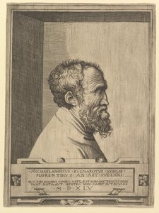 Portrait of Michelangelo in Profile Facing Right Set Within a Recess, 1545 by Unbekannt
