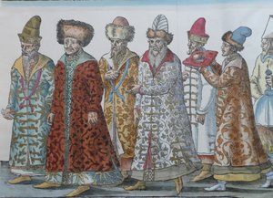 Portrait of Moscow Monarchs Ivan III, Vasili III Ivanovich, Ivan IV of Russia and Entourage