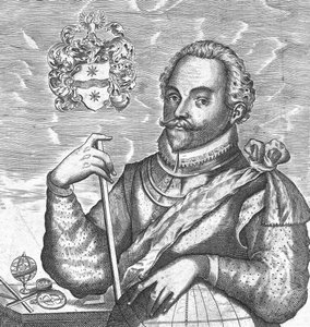 Portrait of Sir Francis Drake. Frontispiece from The World Encompassed, 1628 by Unbekannt