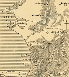 Positions of ANZAC forces on the Gallipoli peninsula in Turkey, First World War, July 1915, c1920 by Unbekannt