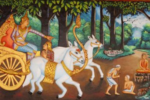 Preah Prom Rath Monastery: Life of the Buddha: Siddhartha Gautama and the Four Sights, Siem Reap, Cambodia