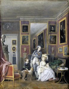 Prince Alexander Sergeevich Stroganov with His Wife Ekaterina Petrovna and Children, ca 1778 by Unbekannt