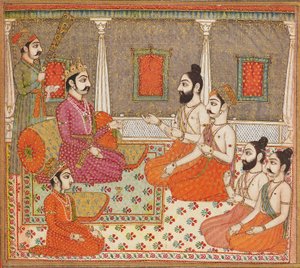 Prince with holy men or Brahmins, 19th century