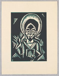 Print, Christos Zehajici, Christ, Plate III, Ethiopie, cili Christos, Madonna a Svati, jak jsem ie videl v illuminacich starych ethiopskych kodexu Portfolio by Unbekannt